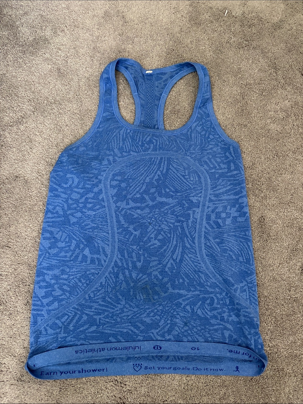 lululemon athletica Deep Blue Patterned Racerback Tank